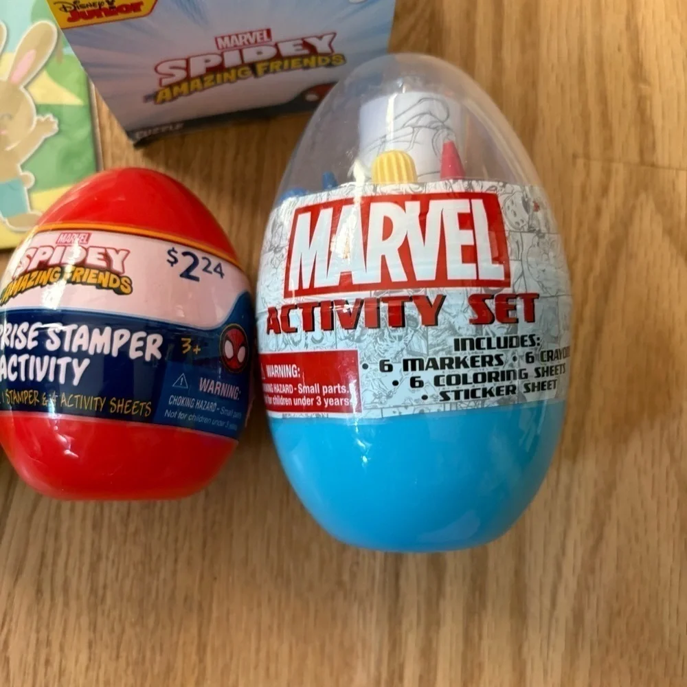 Boys Easter Basket Filler Lot Marvel Activity Set Puzzle Surprise Stamper Egg